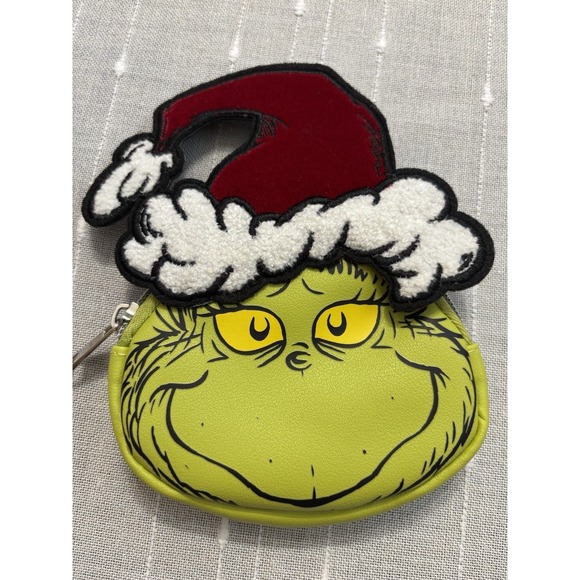 Handbags - NWOT Dr. Seuss The Grinch Small Zip Coin Keys Lipstick Purse Pouch 6.5" Organize
